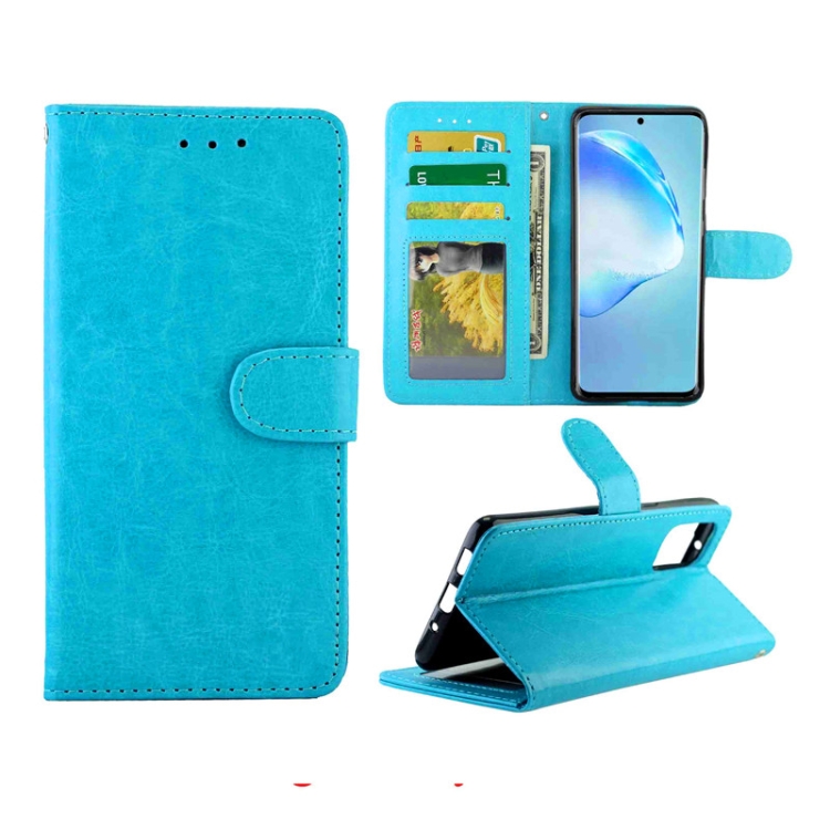 

For Galaxy S20+ Crazy Horse Texture Leather Horizontal Flip Protective Case with Holder & Card Slots & Wallet & Photo Frame(Baby Blue)