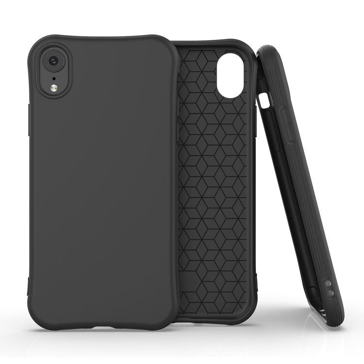 

For iPhone XR ENKAY ENK-PC004 Solid Color TPU Slim Case Cover(Black)