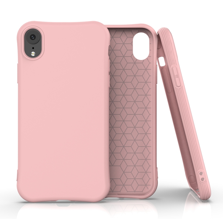 

For iPhone XR ENKAY ENK-PC004 Solid Color TPU Slim Case Cover(Pink)