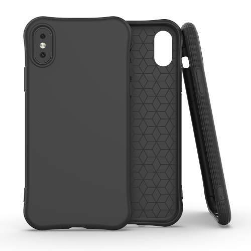 

For iPhone XS / X ENKAY ENK-PC005 Solid Color TPU Slim Case Cover(Black)