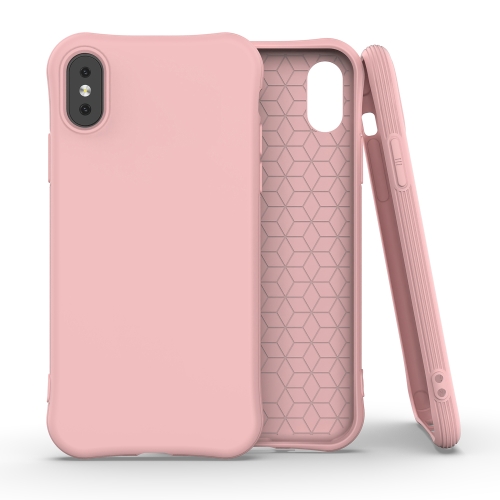 

For iPhone XS / X ENKAY ENK-PC005 Solid Color TPU Slim Case Cover(Pink)