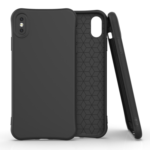 

For iPhone XS Max ENKAY ENK-PC006 Solid Color TPU Slim Case Cover(Black)
