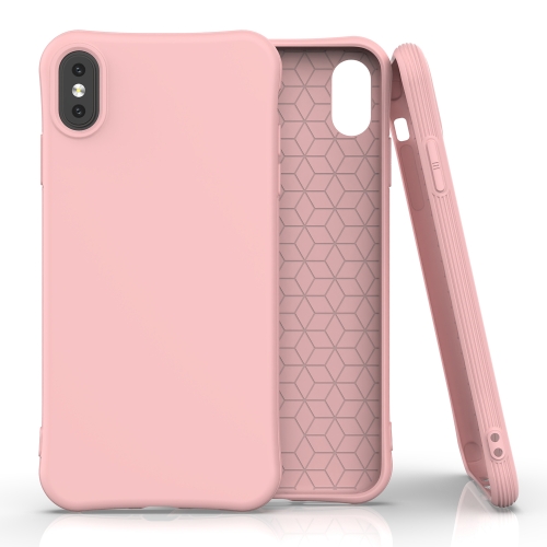 

For iPhone XS Max ENKAY ENK-PC006 Solid Color TPU Slim Case Cover(Pink)