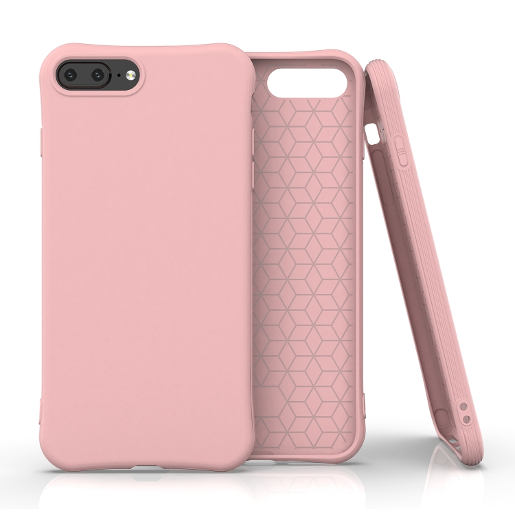 

For iPhone 8 Plus / iPhone 7 Plus ENKAY ENK-PC008 Solid Color TPU Slim Case Cover(Pink)