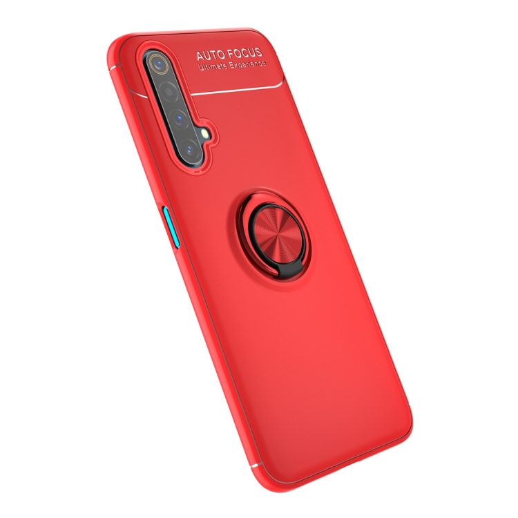 

For Vivo X50 Metal Ring Holder 360 Degree Rotating TPU Case(Red+Red)