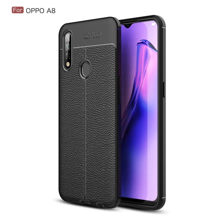 

For OPPO A8 Litchi Texture TPU Shockproof Case(Black)