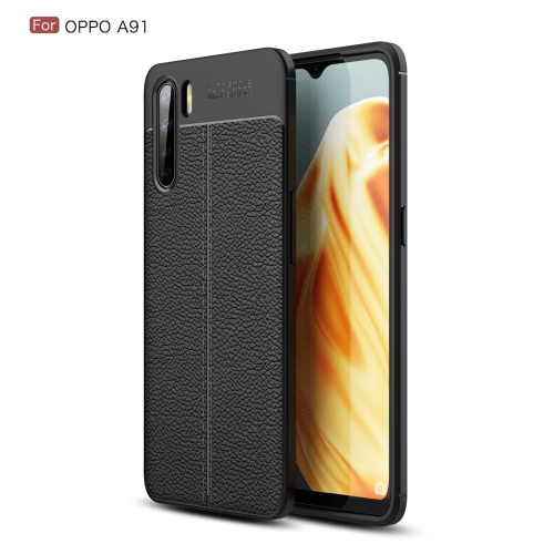 

For OPPO A91 Metal Ring Holder 360 Degree Rotating TPU Case(Black)
