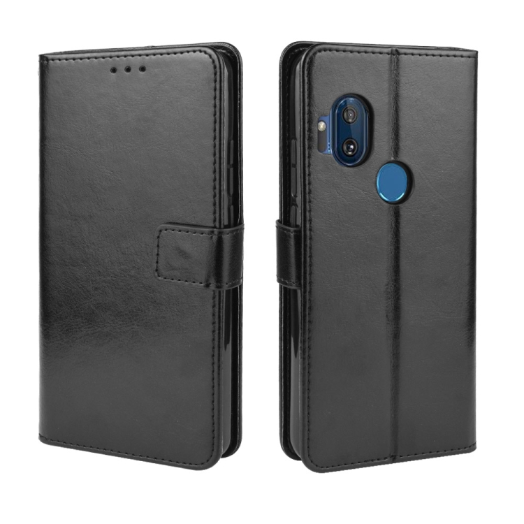 

For Motorola One Hyper Retro Crazy Horse Texture Horizontal Flip Leather Case with Holder & Card Slots & Photo Frame(Black)
