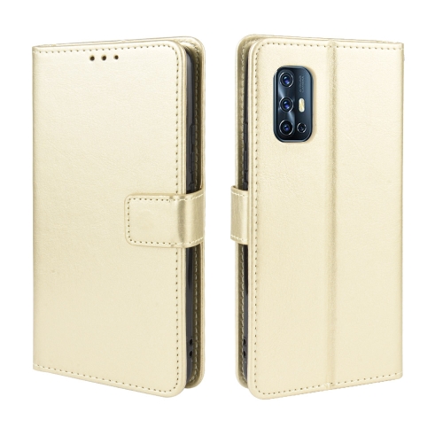 

For vivo V17 (India) Retro Crazy Horse Texture Horizontal Flip Leather Case with Holder & Card Slots & Photo Frame(Gold)