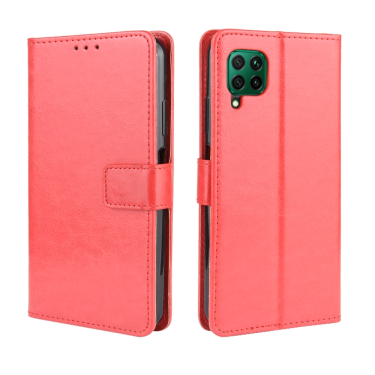 

For Huawei P40 Lite / Nova 6 SE Retro Crazy Horse Texture Horizontal Flip Leather Case with Holder & Card Slots & Photo Frame(Red)