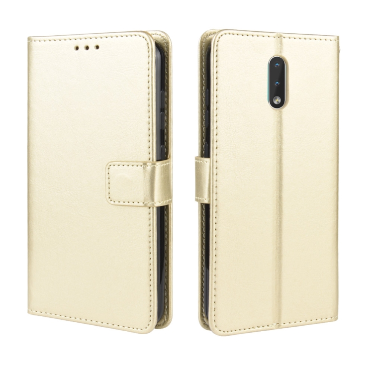 

For Nokia 2.3 Retro Crazy Horse Texture Horizontal Flip Leather Case with Holder & Card Slots & Photo Frame(Gold)