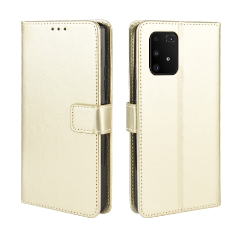 

For Galaxy S10 Lite / A91 / M80s Retro Crazy Horse Texture Horizontal Flip Leather Case with Holder & Card Slots & Photo Frame(Gold)