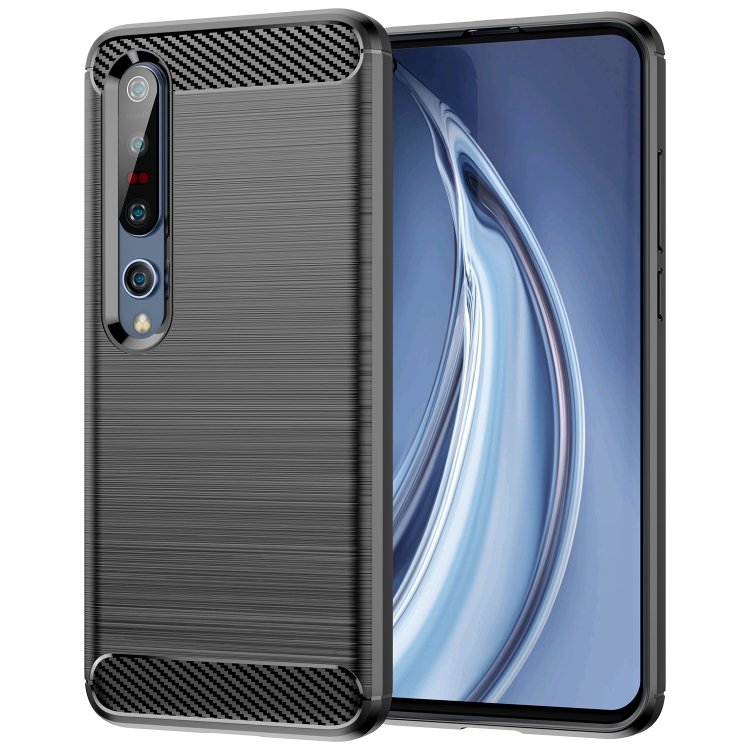 

For Xiaomi Mi 10 / 10 Pro Brushed Texture Carbon Fiber TPU Case(Black)