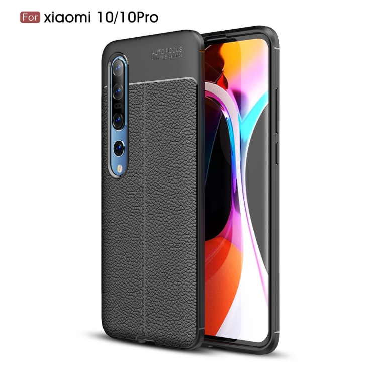 

For Xiaomi Mi 10 / 10 Pro Litchi Texture TPU Shockproof Case(Black)