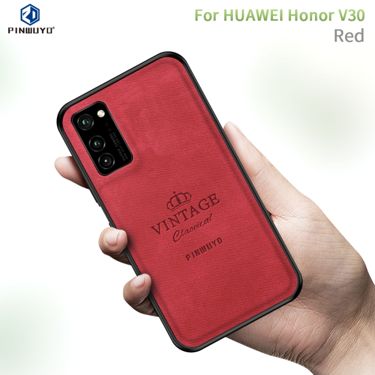 

For Huawei Honor V30 / V30 Pro PINWUYO Zun Series PC + TPU + Skin Waterproof And Anti-fall All-inclusive Protective Shell(Red)