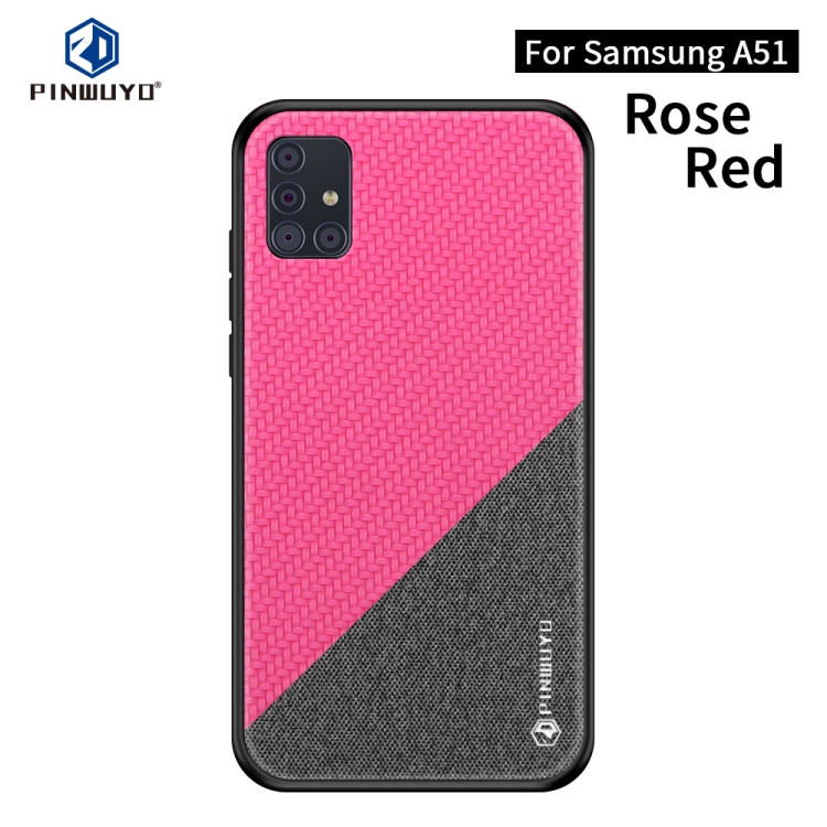 

For Galaxy A51 / M40s PINWUYO Rong Series Shockproof PC + TPU+ Chemical Fiber Cloth Protective Case(Red)
