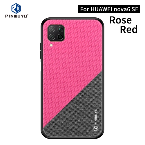 

For Huawei Nova 6 SE PINWUYO Rong Series Shockproof PC + TPU+ Chemical Fiber Cloth Protective Case(Red)