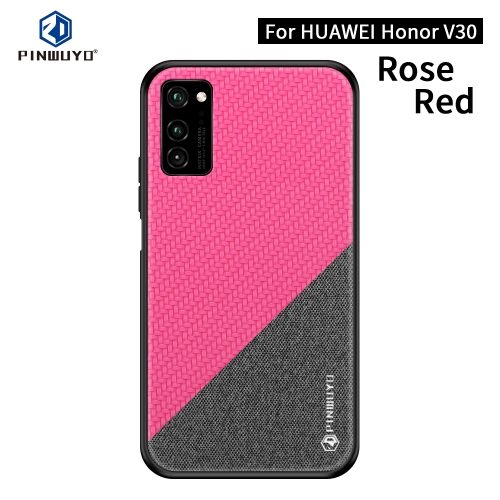 

For Huawei Honor V30 / V30 Pro PINWUYO Rong Series Shockproof PC + TPU+ Chemical Fiber Cloth Protective Case(Red)