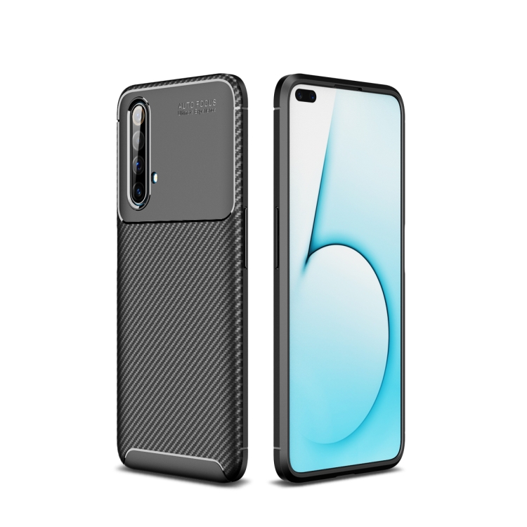 

For OPPO Realme X50 Carbon Fiber Texture Shockproof TPU Case(Black)