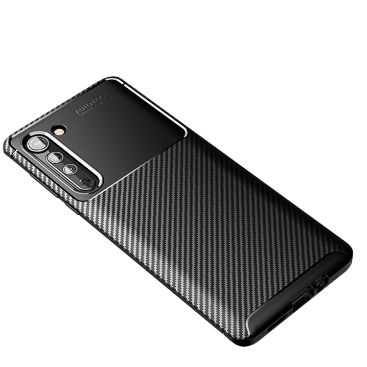 

For Motorola Edge Carbon Fiber Texture Shockproof TPU Case(Black)