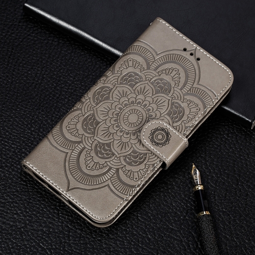 

For Galaxy S20+ Mandala Embossing Pattern Horizontal Flip Leather Case with Holder & Card Slots & Wallet & Photo Frame & Lanyard(Grey)