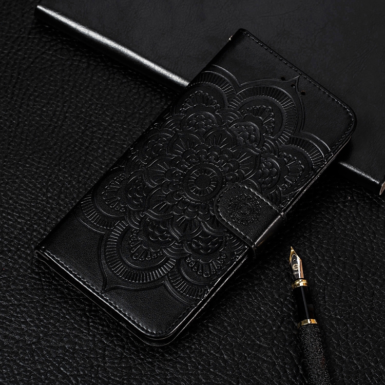 

For Galaxy S20+ Mandala Embossing Pattern Horizontal Flip Leather Case with Holder & Card Slots & Wallet & Photo Frame & Lanyard(Black)