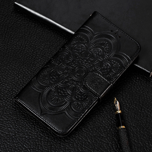 

For Galaxy S20 Mandala Embossing Pattern Horizontal Flip Leather Case with Holder & Card Slots & Wallet & Photo Frame & Lanyard(Black)