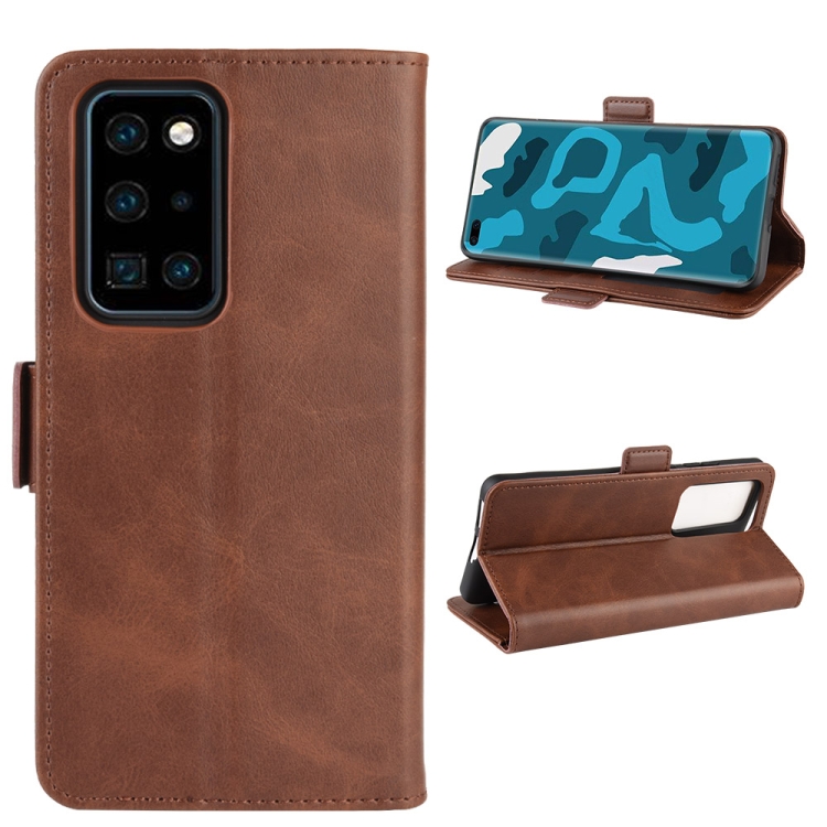 

For Huawei P40 Pro Dual-side Magnetic Buckle Horizontal Flip Leather Case with Holder & Card Slots & Wallet & Photo Frame(Brown)