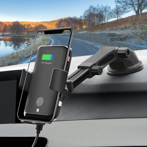 

Qi Car Wireless Charger Auto-Sensing Car Dual-use Mount Holder