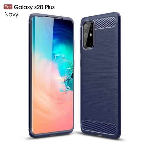 

For Galaxy S20+ Brushed Texture Carbon Fiber TPU Case(Navy Blue)