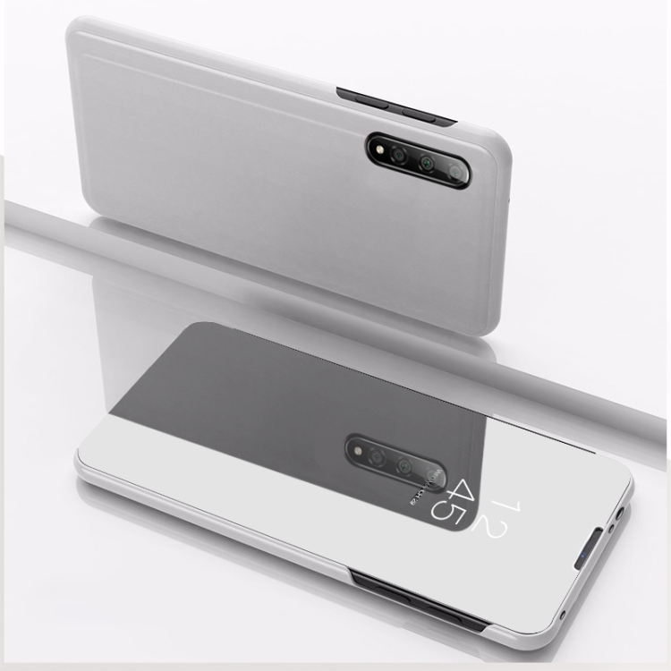 

For Xiaomi Mi 10 / 10 Pro Plated Mirror Horizontal Flip Leather Case with Holder(Silver)