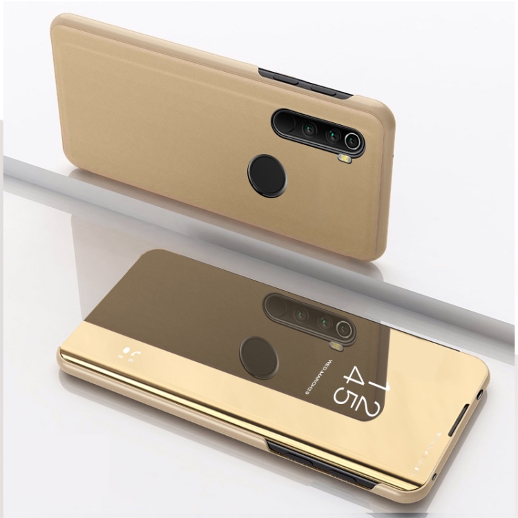

For Moto G8 Power Plated Mirror Horizontal Flip Leather Case with Holder(Gold)