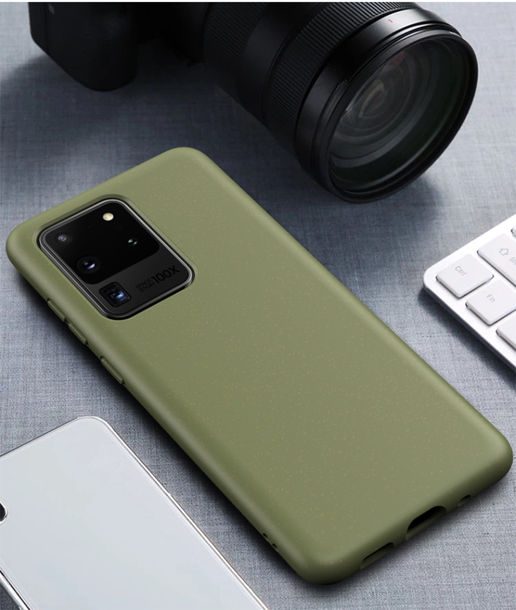 

For Galaxy S20+ Starry Series Shockproof Straw Material + TPU Protective Case(Dark Green)