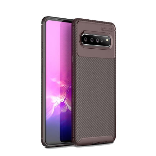 

For LG V60 ThinQ 5G Carbon Fiber Texture Shockproof TPU Case(Brown)