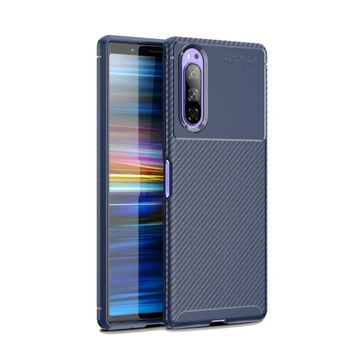 

For Sony Xperia 1 II Carbon Fiber Texture Shockproof TPU Case(Blue)