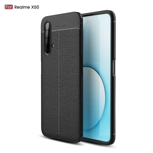 

For OPPO Realme X50 Litchi Texture TPU Shockproof Case(Black)