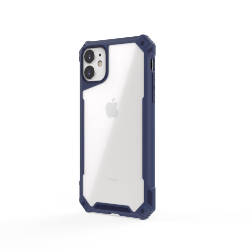 

For iPhone11 Pro Transparent PC + TPU Full Coverage Shockproof Protective Case(Navy Blue)