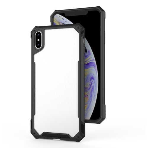 

For iPhone XS Max Transparent PC + TPU Full Coverage Shockproof Protective Case(Black)