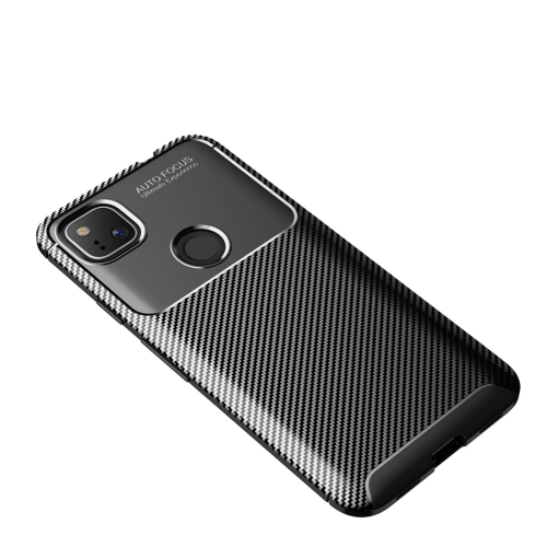 

For Goolge Pixel 4a Beetle Series Carbon Fiber Texture Shockproof TPU Case(Black)