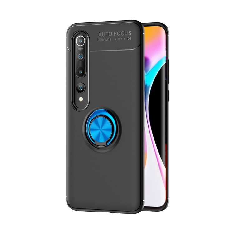 

For Xiaomi Mi 10 / 10 Pro Metal Ring Holder 360 Degree Rotating TPU Case(Black+Blue)