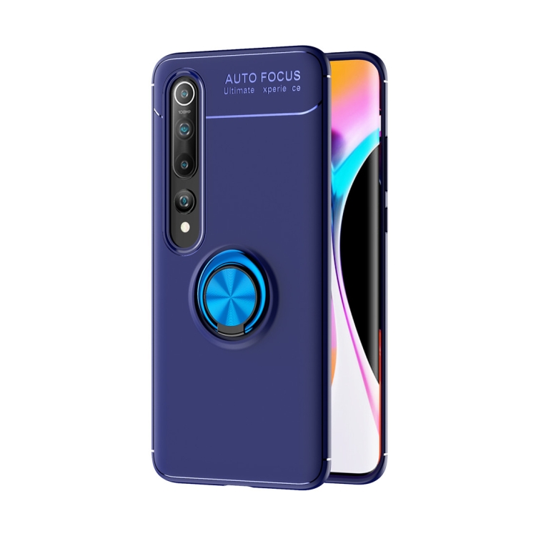 

For Xiaomi Mi 10 / 10 Pro Metal Ring Holder 360 Degree Rotating TPU Case(Blue+Blue)