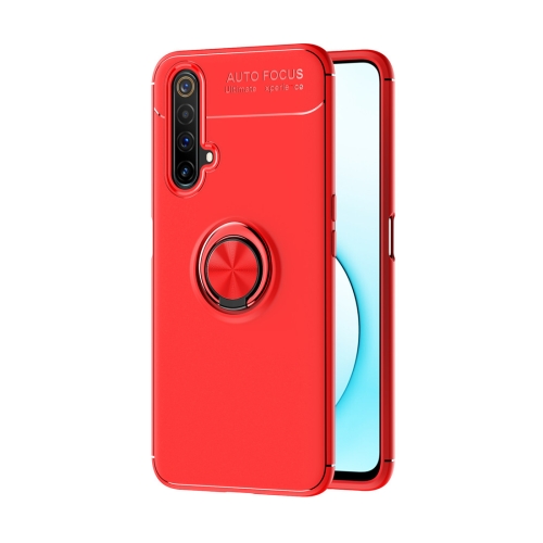 

For OPPO Realme X50 Metal Ring Holder 360 Degree Rotating TPU Case(Red+Red)