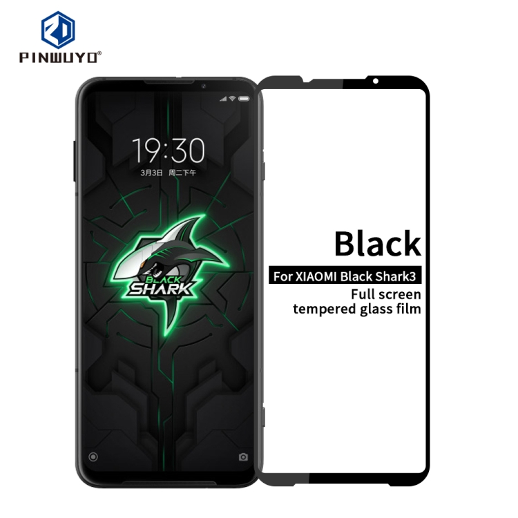 

For Xiaomi Black Shark 3 PINWUYO 9H 2.5D Full Screen Tempered Glass Film(Black)