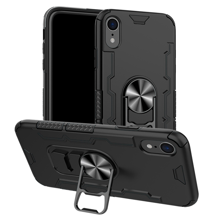 

For iPhone XR Shockproof PC + TPU Protective Case with Beer Opener & Car Holder(Black)