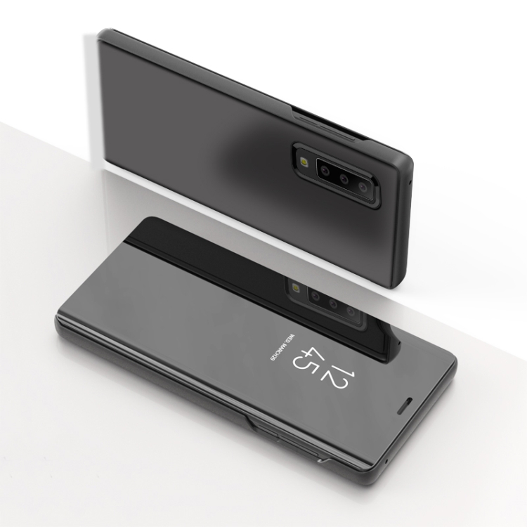 

For Galaxy A70e Plated Mirror Horizontal Flip Leather Case with Holder(Black)