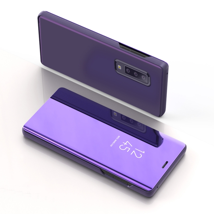 

For Galaxy A70e Plated Mirror Horizontal Flip Leather Case with Holder(Purple Blue)