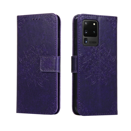 

For Galaxy S20 Ultra Embossed Kaleidoscope Flower Horizontal Flip Leather Case with Holder & Card Slots & Wallet(Purple)
