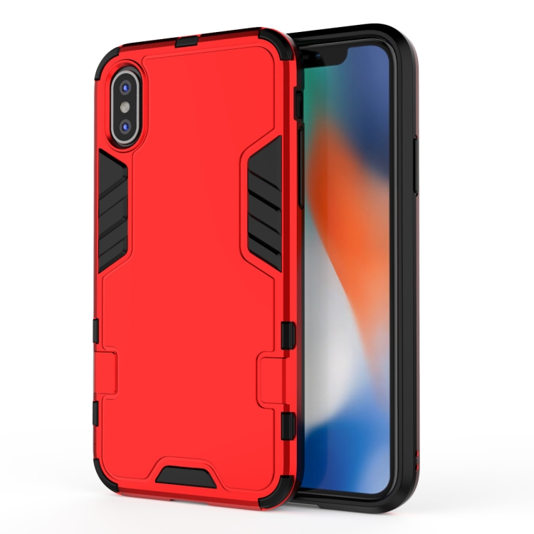 

For iPhone XS Max 3 in 1 Full Coverage Shockproof PC + TPU Case(Red)