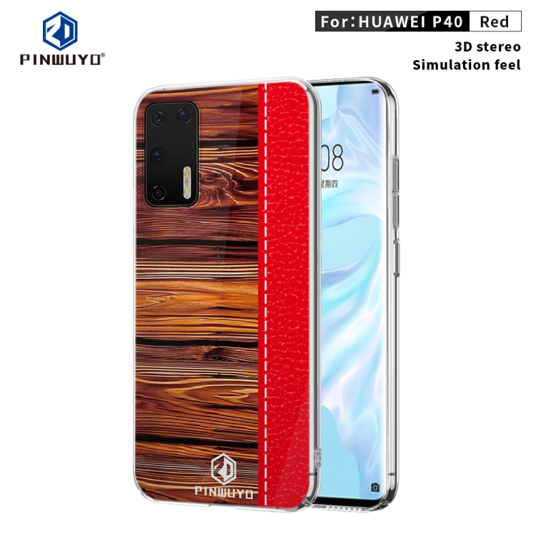 

For Huawei P40 PINWUYO Pindun Series Slim 3D Flashing All-inclusive PC Case(Red)