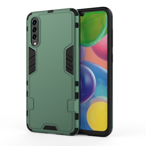 

For Galaxy A20 / A30 3 in 1 Full Coverage Shockproof PC + TPU Case(Dark Green)